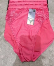 M&S Collection 3pk Wildblooms High Leg Knickers Size 22 WATERMELON