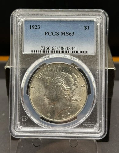1923 Silver Peace Dollar PCGS MS63