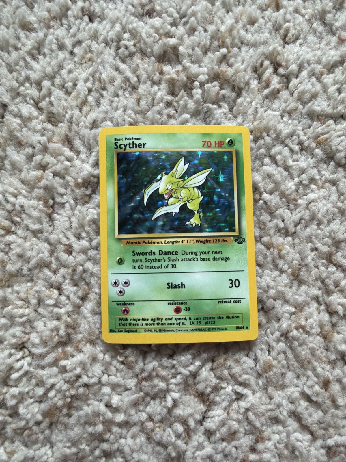 Pokemon Jungle Rare Scyther Near Mint Condition Card 10/64!