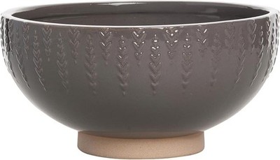 Transpac Stoneware 9.25 in. Brown Autumn Floral Common Ground Bowl Brown