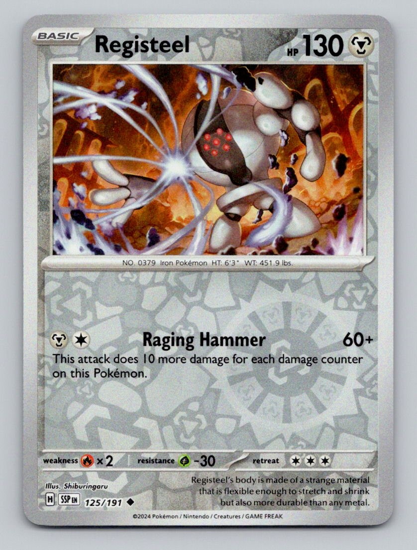 Reverse Holo Registeel 125/191 Uncommon Surging Sparks Pokemon