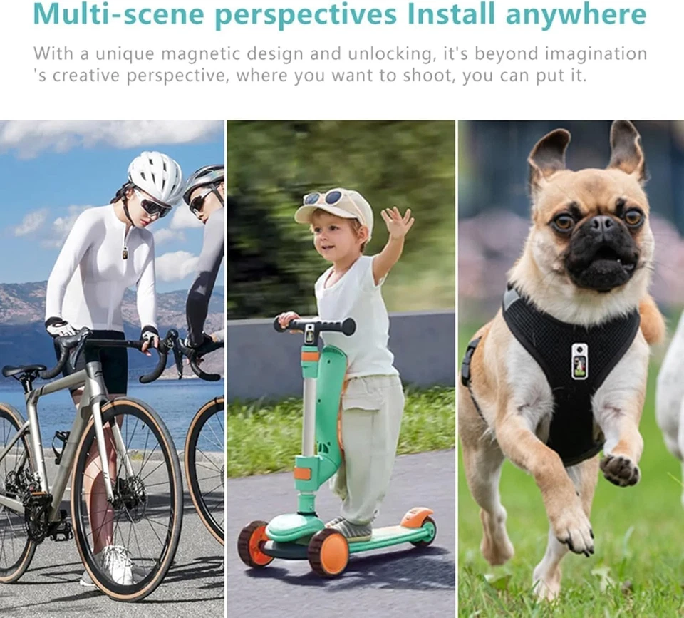 S70 Thumb Action Camera 2.7K HD Wearable Body Cam 64GB for Travel Vlog - Image 4 of 4