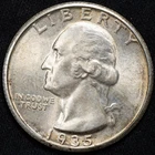 1935-S Washington Silver Quarter Choice Uncirculated BU++