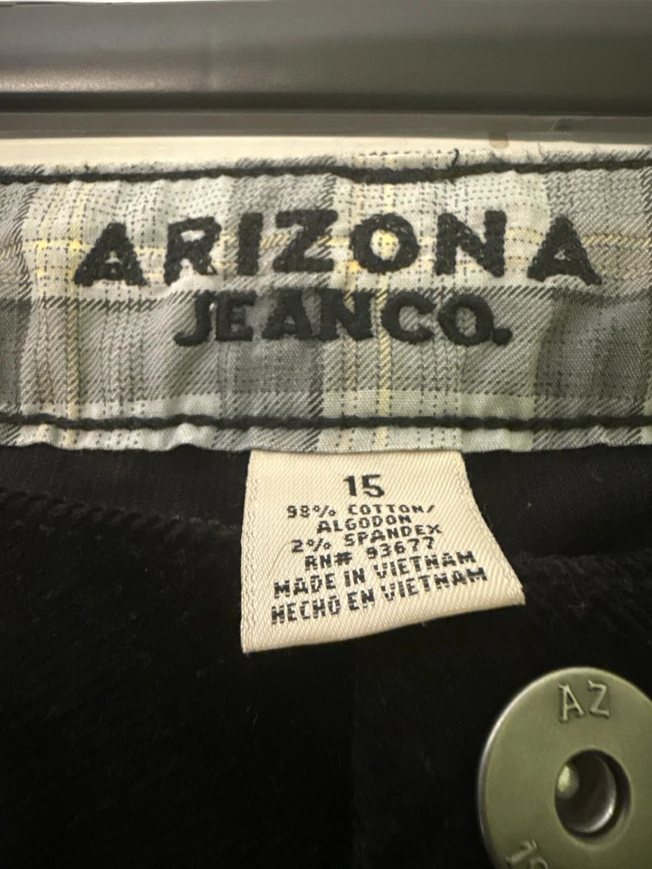 Pantalones de pana negros Arizona Jean Co para mujer talla 15 Foto 3 de 4