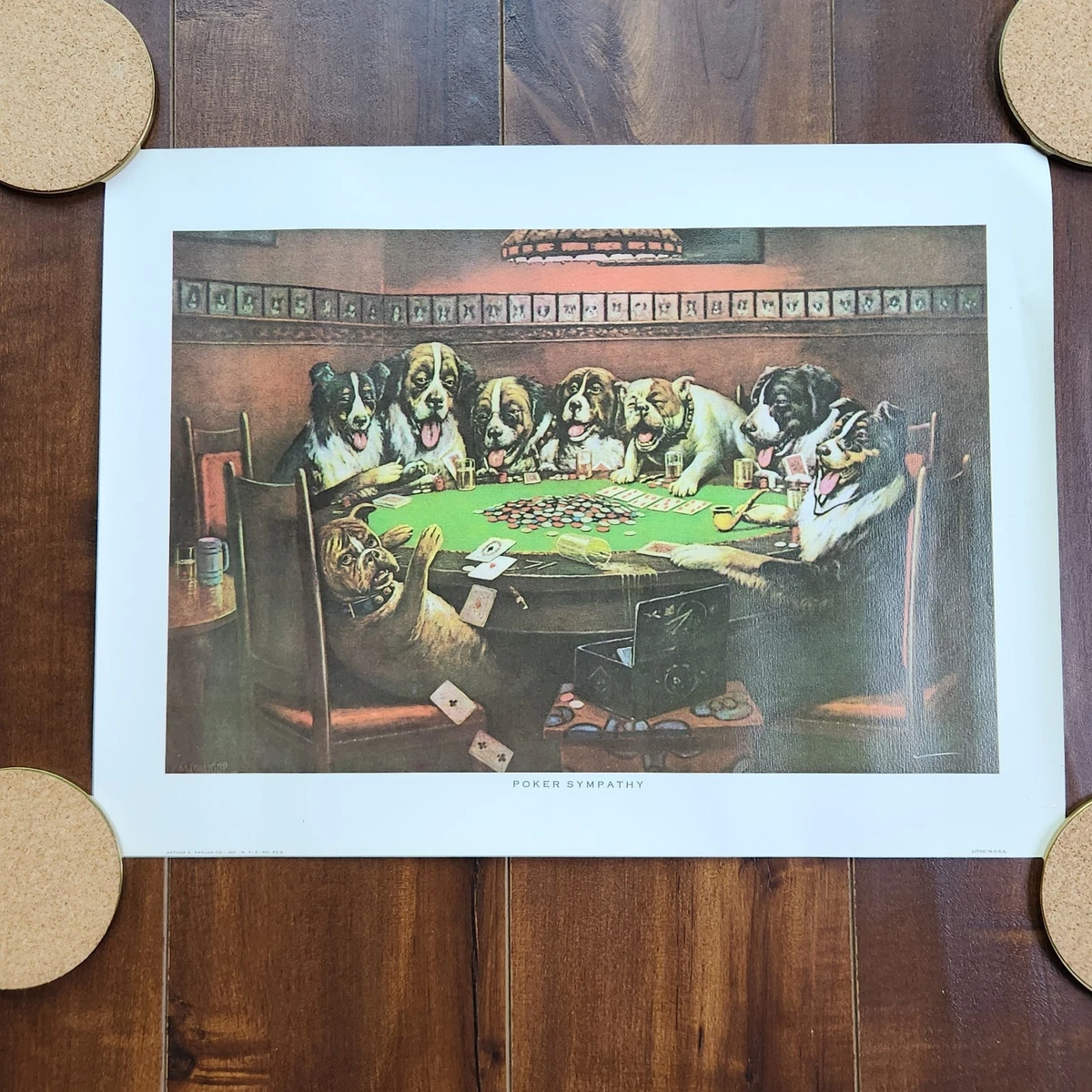 狗玩扑克艺术印刷品| eBay