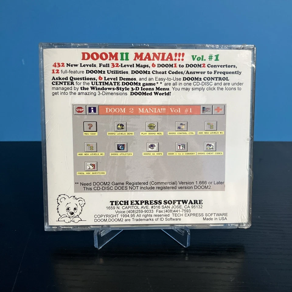 Doom II Mania!! #1 432 New Levels Utilities & More 1995 CD-ROM PC MS-DOS Sealed - Image 2 of 3