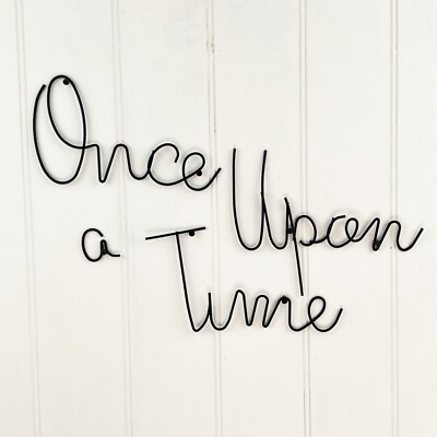Once Upon a Time Wandbild Draht Worte Kinderzimmer Schlafzimmer Deko Buch Ecke Geschenk