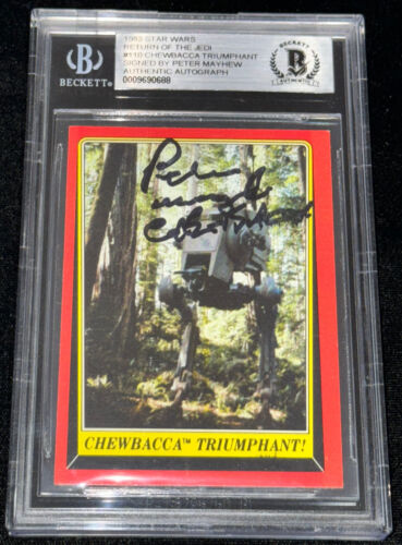 Peter Mayhew "Chewbacca" 1983 Topps STAR WARS Signed Card Auto (RC) BAS Beckett - Picture 2 of 4