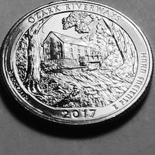 2017 D Washington quarter ATB Missouri Ozark Ntl Scenic Riverways from mint roll