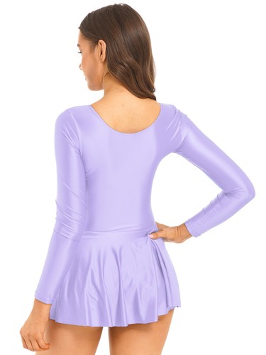 Mujeres Brillante Aceite Mini Patinador Vestido Atlético Danza Gimnasia Leotardo Vestidos de Natación - Imagen 43 de 110