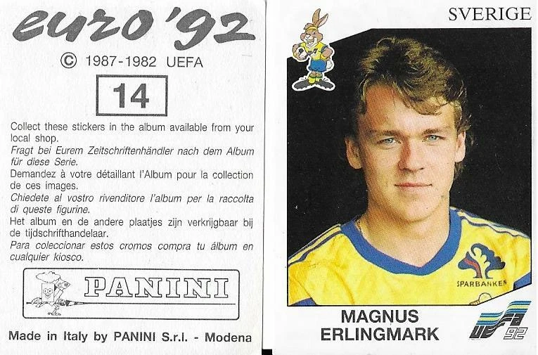PANINI FOOT EURO 92 SWEDEN Complete your Set with stickers fresh from pack EUR 5,00 - FR
