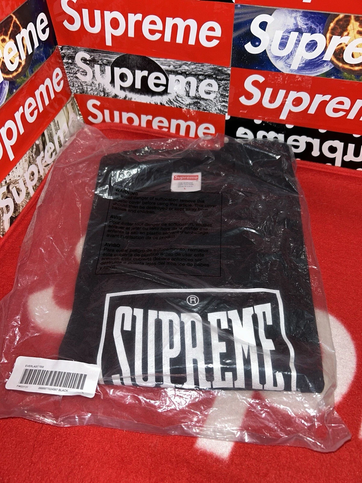 Tee shirt Supreme Warm Up FW23 taille L NEUF