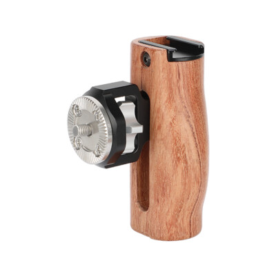 Wooden Handgrip Side Handle w/ ARRI-Style Rosette M6 Mount fr Camera/Phone Cage
