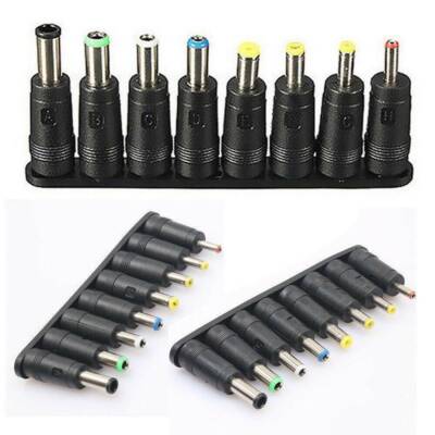 8Stück Universal Laptop Notebook Netzteil Adapter 5.5x2.1mm AC DC Stecker Set