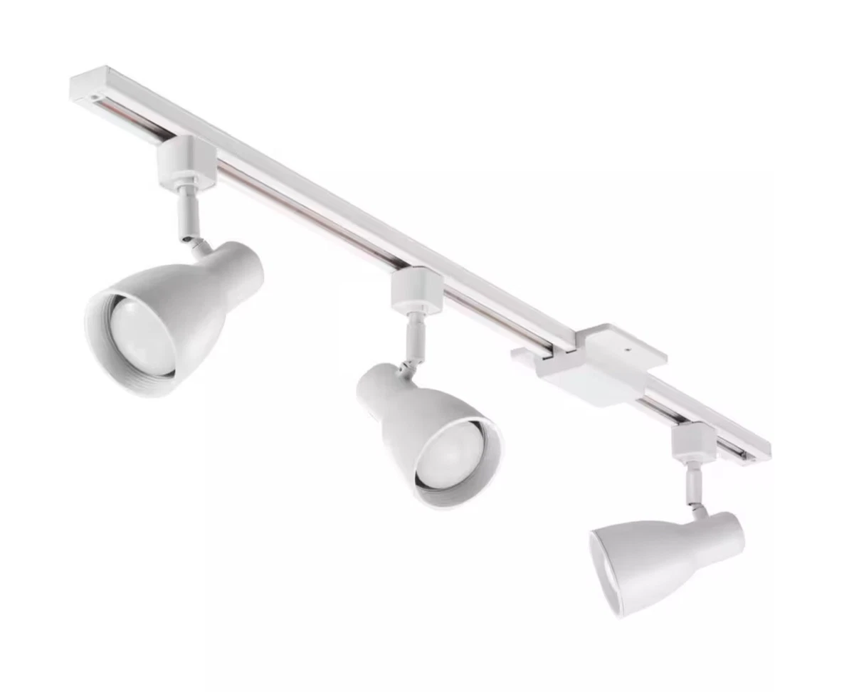 4 ft. 4 Lights Matte White Linear Track Lighting Complete Kit LED