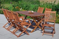 Merxx GartenmöBel-Set Rio 7-Teilig Tisch 110 (160) X 90 X 74 Cm Eukalyptus Braun