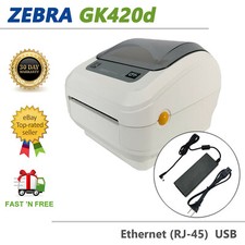 Zebra GK420d Direct Thermal Label Printer USB Ethernet GK4H-202210-000 White
