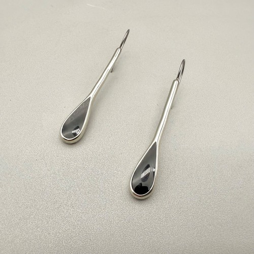 Liai Sophia Earrings Womens INK SPOT Silver Tone Black Dangles 2.25 Inch Drop - Picture 3 of 14