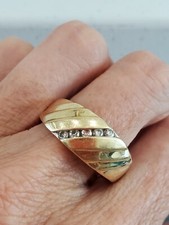 Men's Vintage 14K Gold Diamond Cocktail Wedding Band Ring