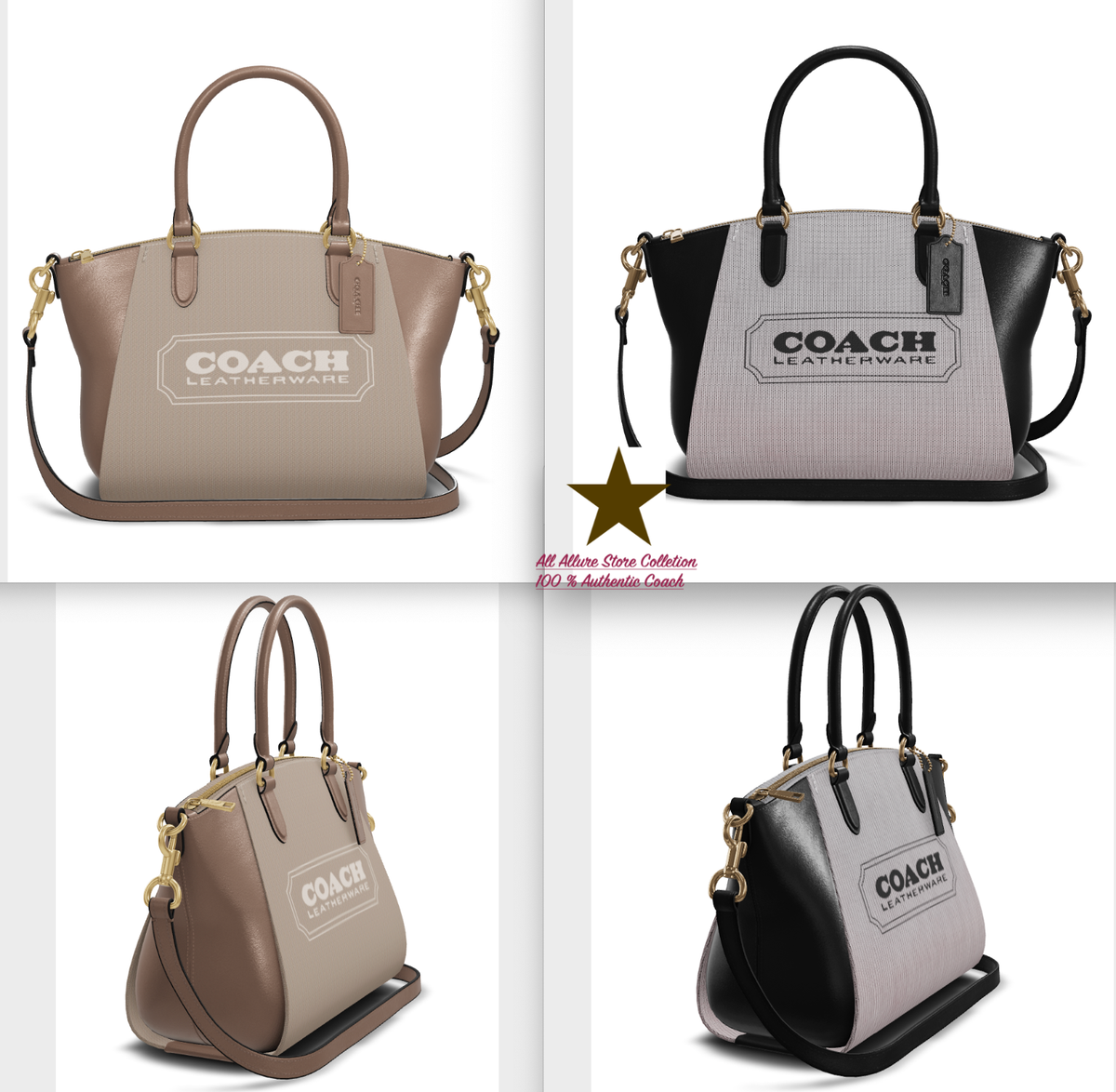 🤎BN COACH Jacquard Elise Satchel with Convertible Pick One🤎 | eBay