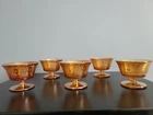 Vintage Federal Marigold Normandie Carnival Glass Sherbet Cups - Set of 5