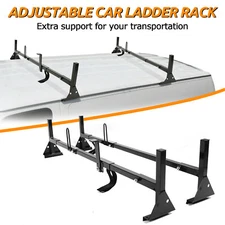 600LBS Fullsize Van Ladder Roof Racks 2 bar For Chevy Express Ford E-150 1996-On