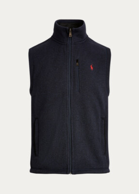 NWT Men's Polo Ralph Lauren Fleece Mockneck Vest S - XL MSRP $148