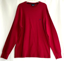 POLO RALPH LAUREN Shirt Men's Sleepwear Blue Pony Thermal Waffle Knit Cotton Red