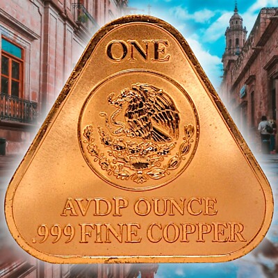 2024 Mexico Libertad Mexican Flag 1 Oz 999 Copper Triangular