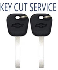 KEY CUT SERVICE 2  + Chevrolet B119 2010-2019 46e chip Transponder Key