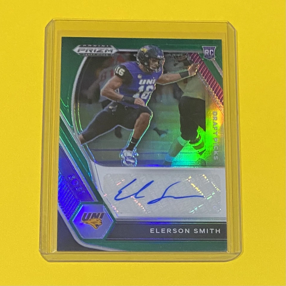 2021 Prizm Draft Picks AUTO Elerson Smith Rookie GREEN PRIZM SP #DPA-ELS RC 🔥 - Image 2 of 3