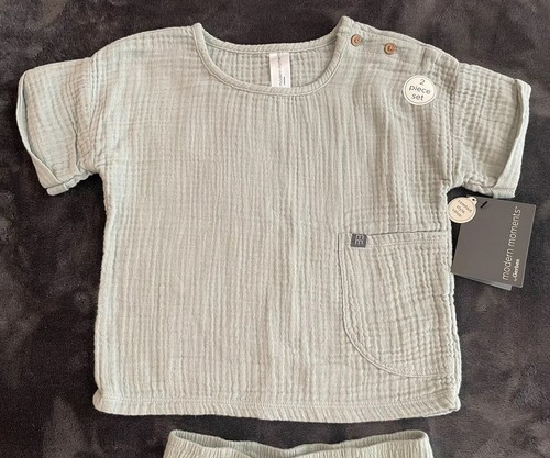 Modern Moments by Gerber Green SS Top & Shorts Set Outfit Toddler Boy 4T NEW - Picture 2 of 9