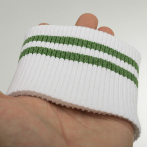 Striped Rib Knit Cuff Trim Fabric Baseball Jacket Sweater Clothing accessories - Picture 4 of 30