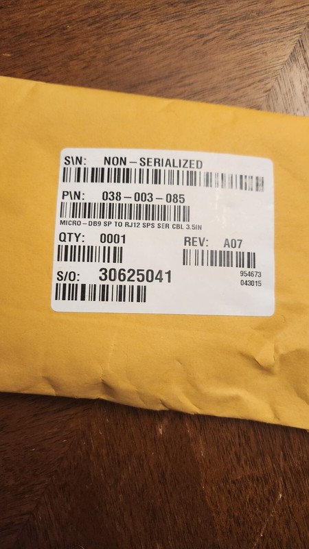 EMC 038-003-085 OEM MICRO DB9 TO RJ12 SPS Serial Cable