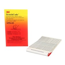 3M ScotchCode Pre-Printed Wire Marker Book SPB-03, black print on a Case of 5 