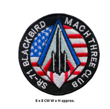SR 71 USAF Black Bird Aircraft Match Three Club Patch Sew On/Iron On Badge N-226
