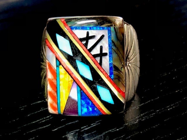 Vintage Native First Nations Ring Diamond Back 3 … - image 2