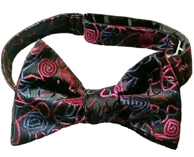 NEW Silk ''Swirl'' Bowtie. Handmade. Self-tying. Adjustable. Up to 18''
