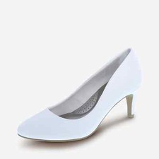 Dexflex Comfort Karma Women's Round Toe White Pump High Heel Shoes Medium Wide