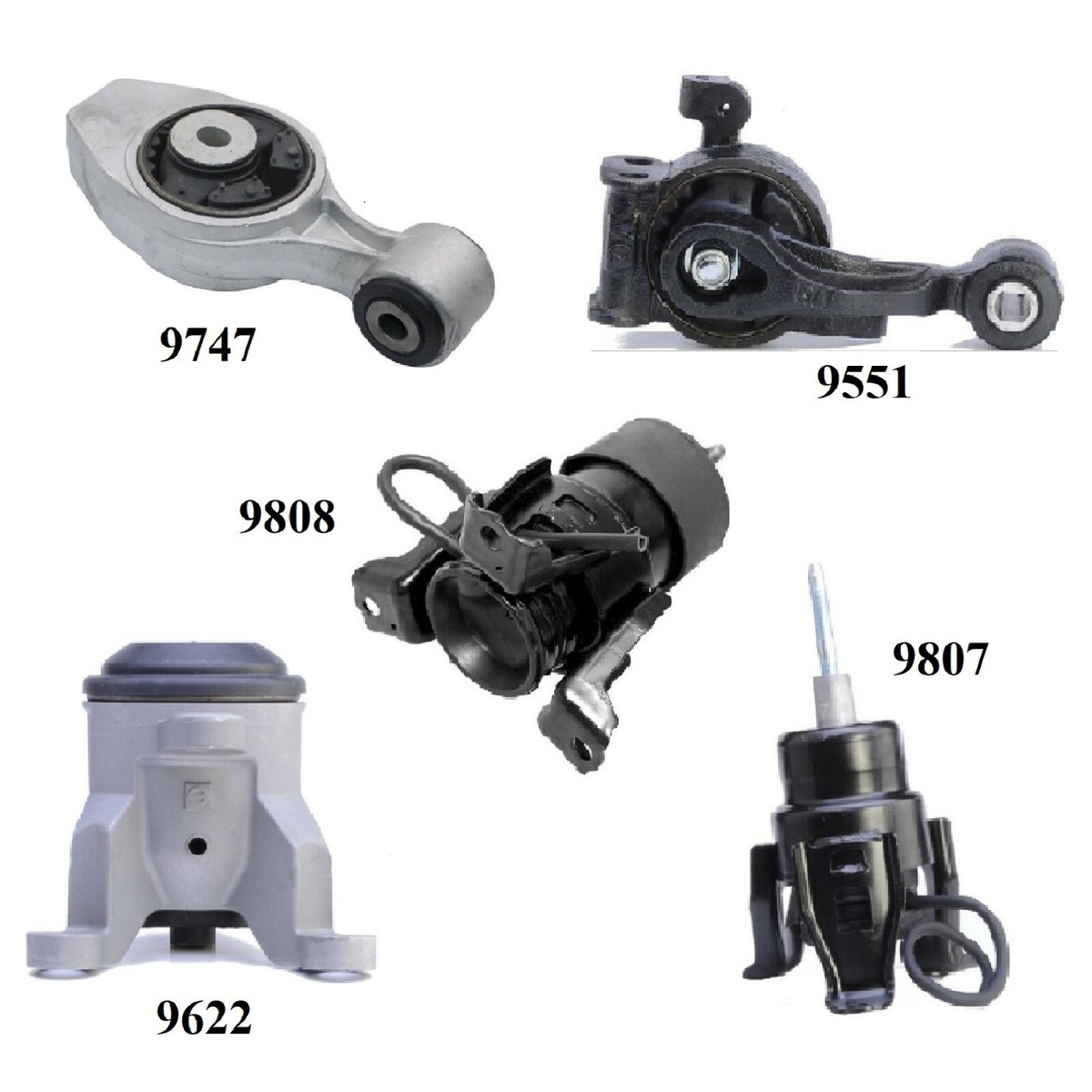 5 PCS FRONT & REAR MOTOR MOUNT FIT 2013-2018 Nissan Altima