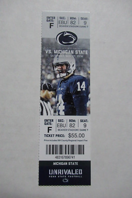 PENN STATE NITTANY LIONS VS MICHIGAN STATE SPARTANS 11/29/2014 FULL TICKET