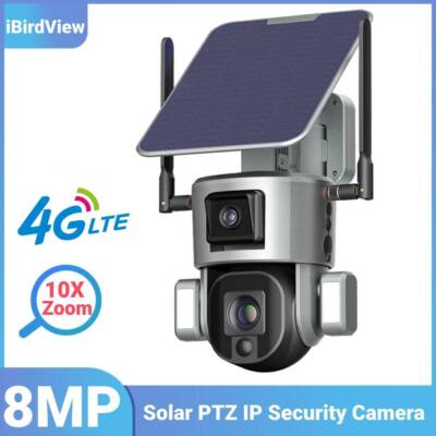 8MP 4G LTE PTZ Wireless Camera Outdoor Battery Solar Security Camera  No-WIFI