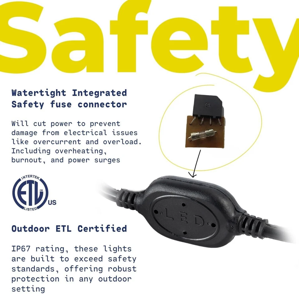 Luz LED de cuerda para exteriores de 10' 20' 25' 50' 100' 150 pies resistente al agua se extiende a 300' Foto 2 de 4