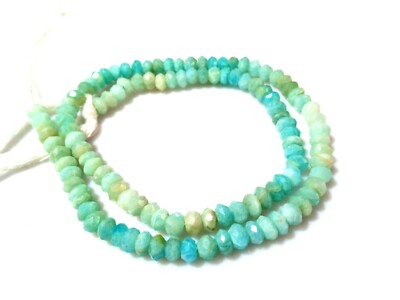  Amazonite Shaded Rondelle Faceted 4-5mm Gemstone Beads 13''Inch 1 Strand Natural