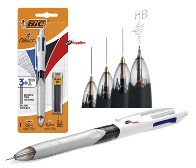 BiC Colours Retractable Ballpoint Pen Mechanical Pencil With