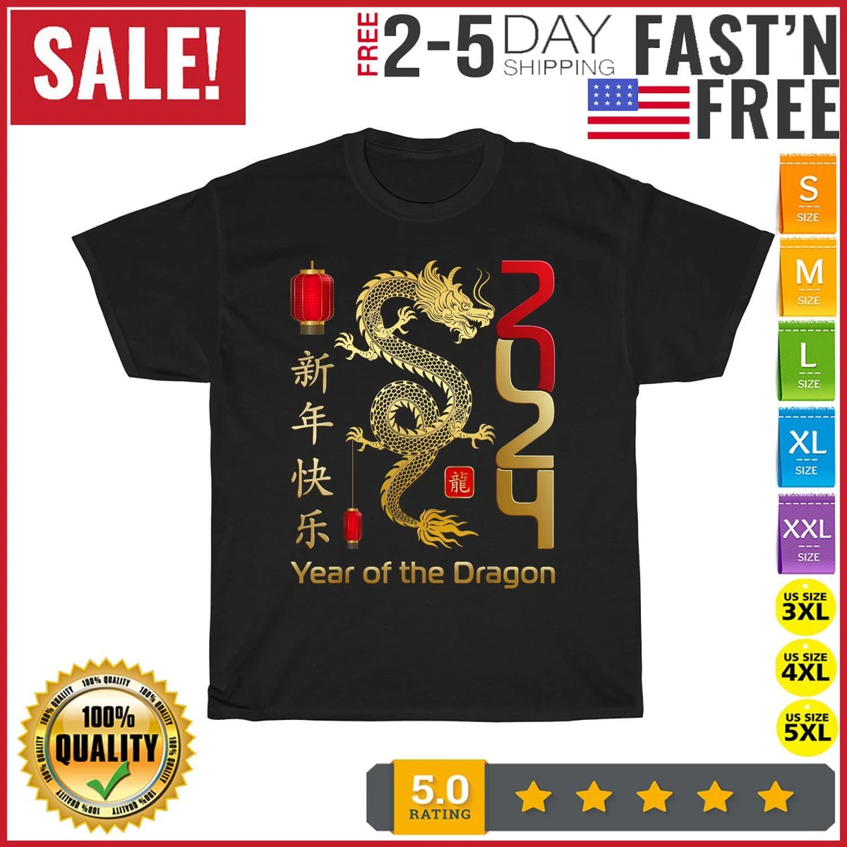 Year Of The Dragon 2024 Lunar New Year Chinese New Year 2024 T-Shirt