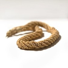 Vintage Wooden Beige Bead Multi Strand Necklace Beads Costume Jewelry Gift