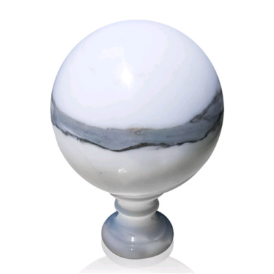 Sfera Di Marmo Bianco White Italian Marble Sphere Art Sculpture D.15Cm