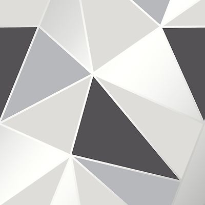 Apex Geometrische Tapete Schwarz / Silber - Fine Decor FD41994 Luxus Schwer