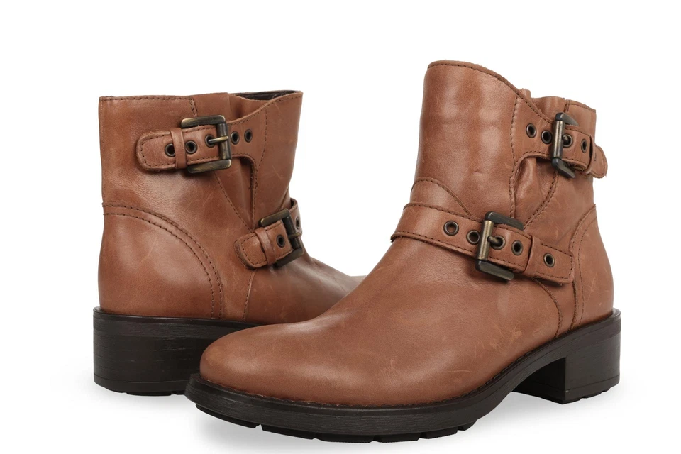 Botines Aquatalia Mujer Cuero Marrón Doble Hebilla Zapatos Talla 6.5 Foto 2 de 4